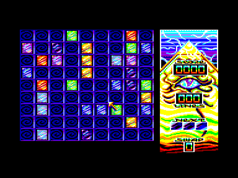 screenshot of the Amstrad CPC game Color Lines by GameBase CPC