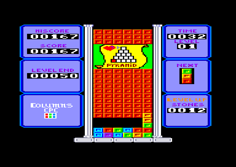 screenshot of the Amstrad CPC game Columns by GameBase CPC