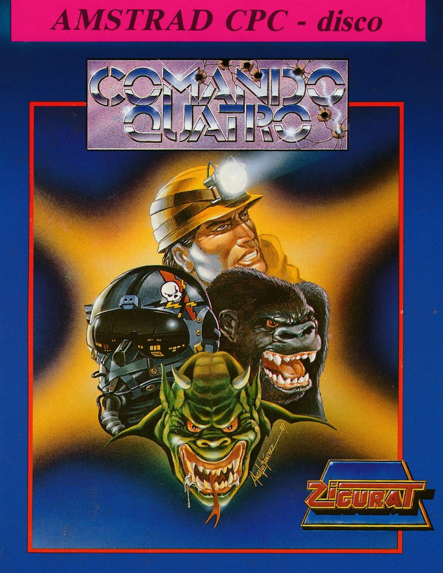 cover of the Amstrad CPC game Comando Quatro  by GameBase CPC