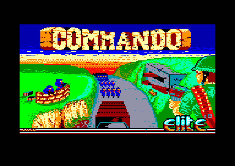 screenshot of the Amstrad CPC game Commando by GameBase CPC