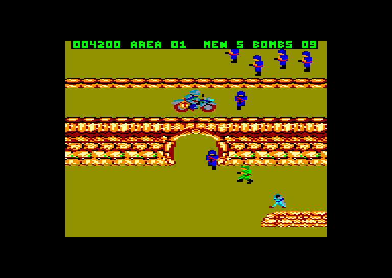 screenshot of the Amstrad CPC game Commando by GameBase CPC