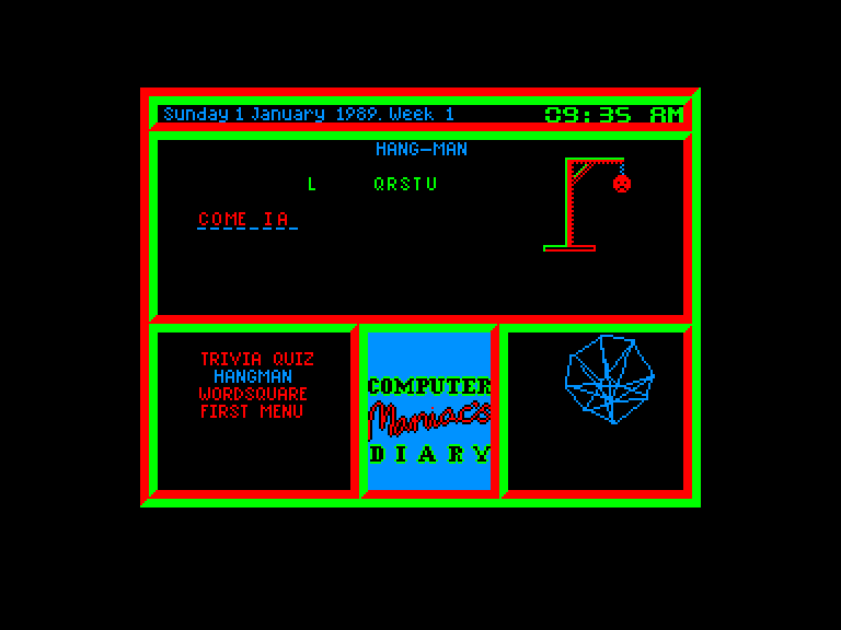 screenshot of the Amstrad CPC game Computer maniac's diary by GameBase CPC