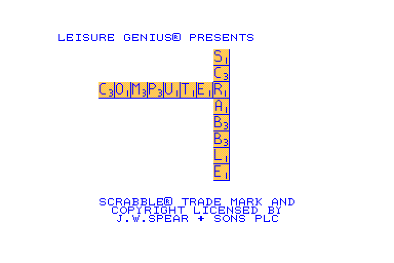 screenshot of the Amstrad CPC game Computer Scrabble by GameBase CPC
