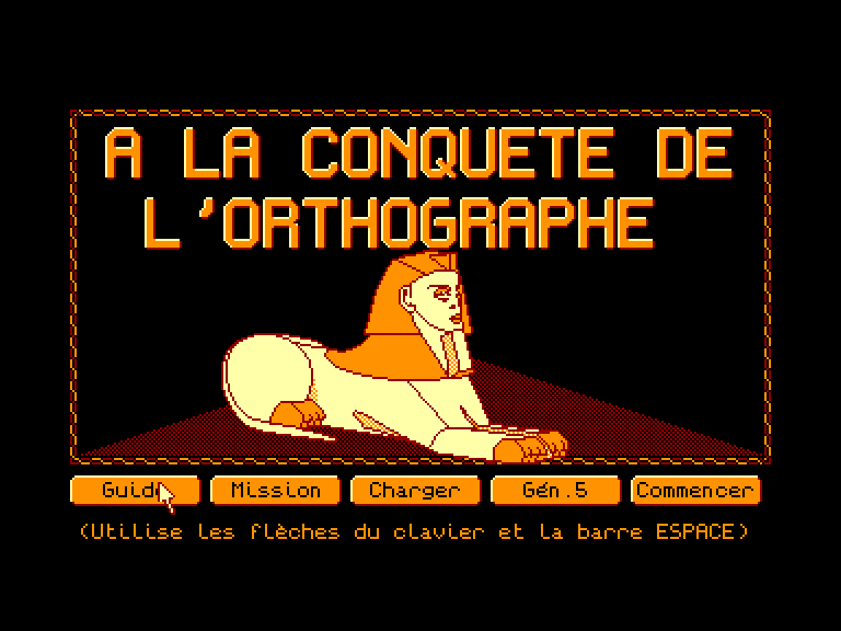 screenshot of the Amstrad CPC game Conquete de l'Orthographe CE1-CE2 by GameBase CPC
