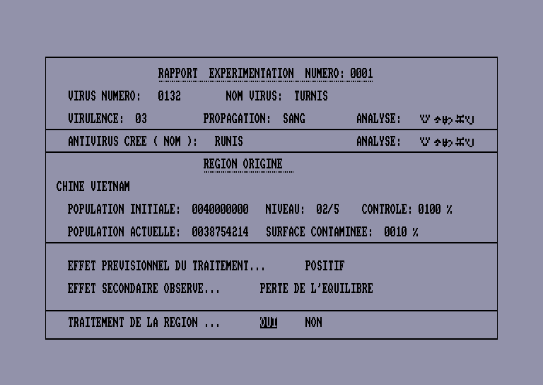 screenshot of the Amstrad CPC game Contamination by GameBase CPC