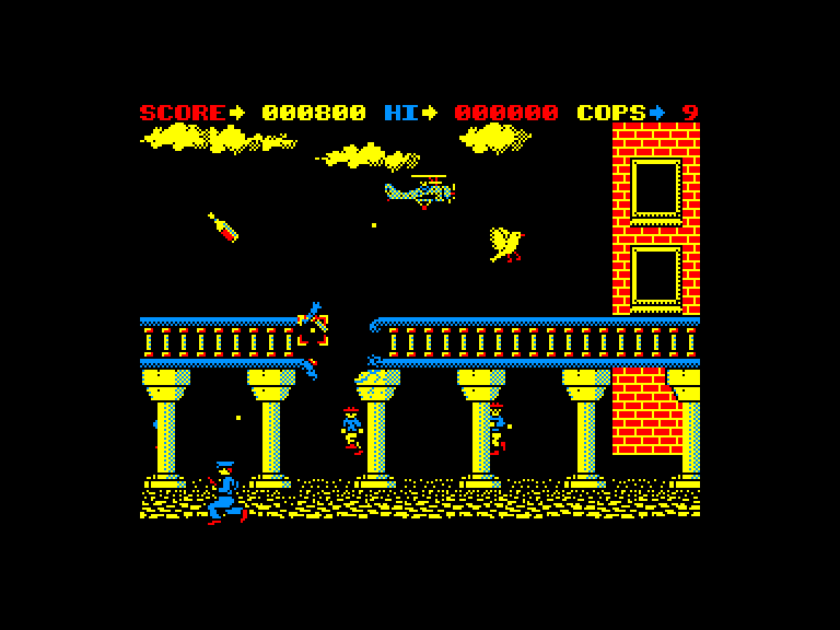 screenshot of the Amstrad CPC game Cop-Out by GameBase CPC