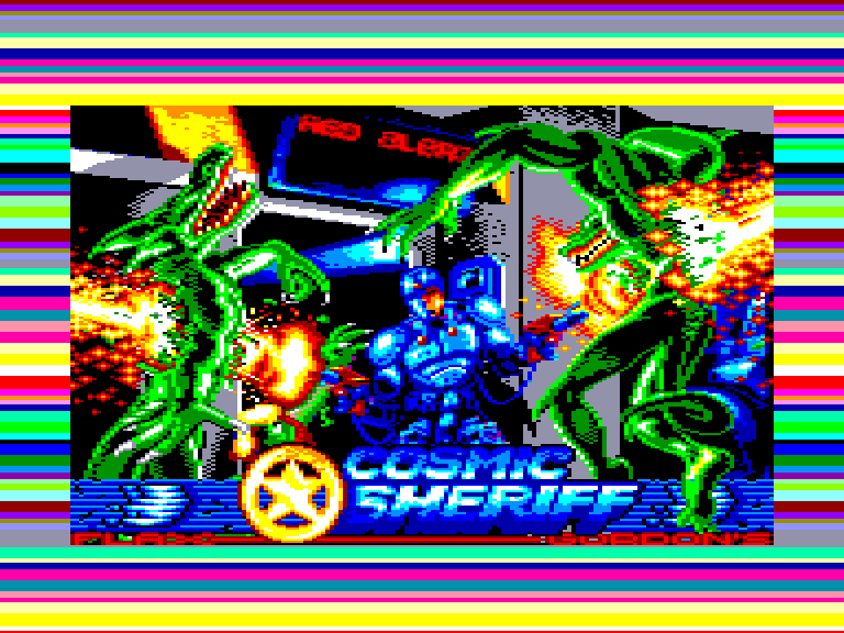 screenshot of the Amstrad CPC game Cosmic sheriff by GameBase CPC