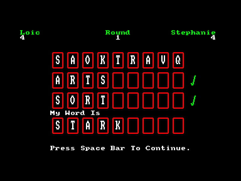 screenshot of the Amstrad CPC game Countdown by GameBase CPC