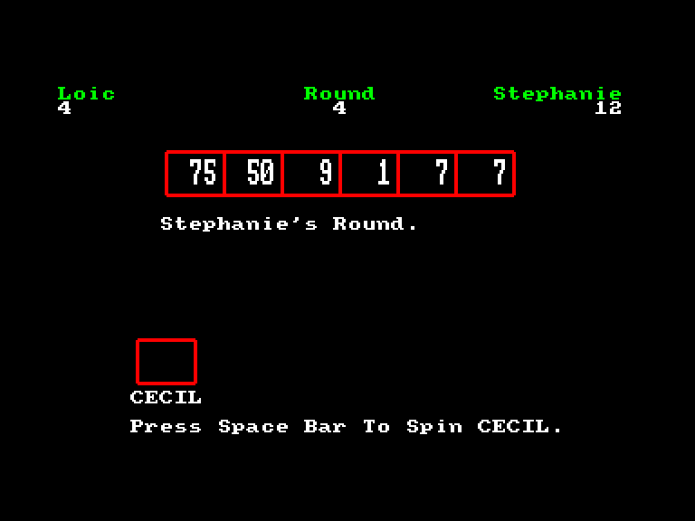 screenshot of the Amstrad CPC game Countdown by GameBase CPC