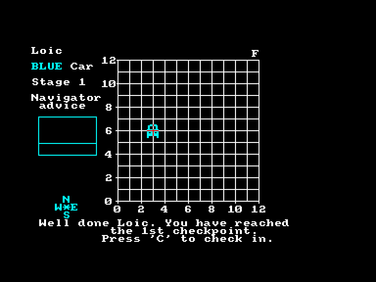 screenshot of the Amstrad CPC game Course a la boussole (la) by GameBase CPC
