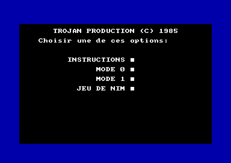 screenshot of the Amstrad CPC game Crayon Optique Trojan LP-1 by GameBase CPC