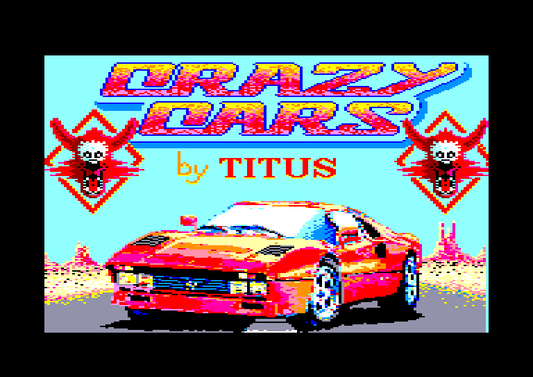 screen of the Crazy Cars amstrad cpc game