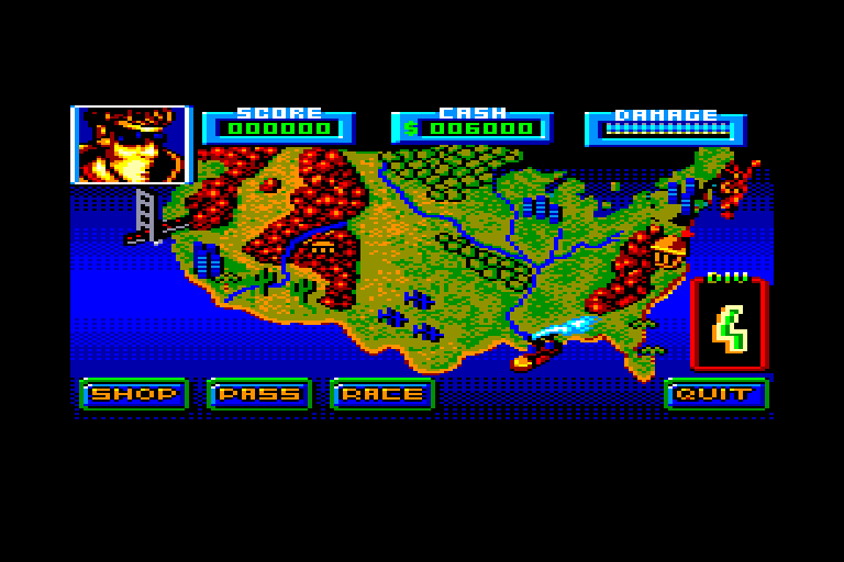 screenshot of the Amstrad CPC game Crazy Cars 3 by GameBase CPC