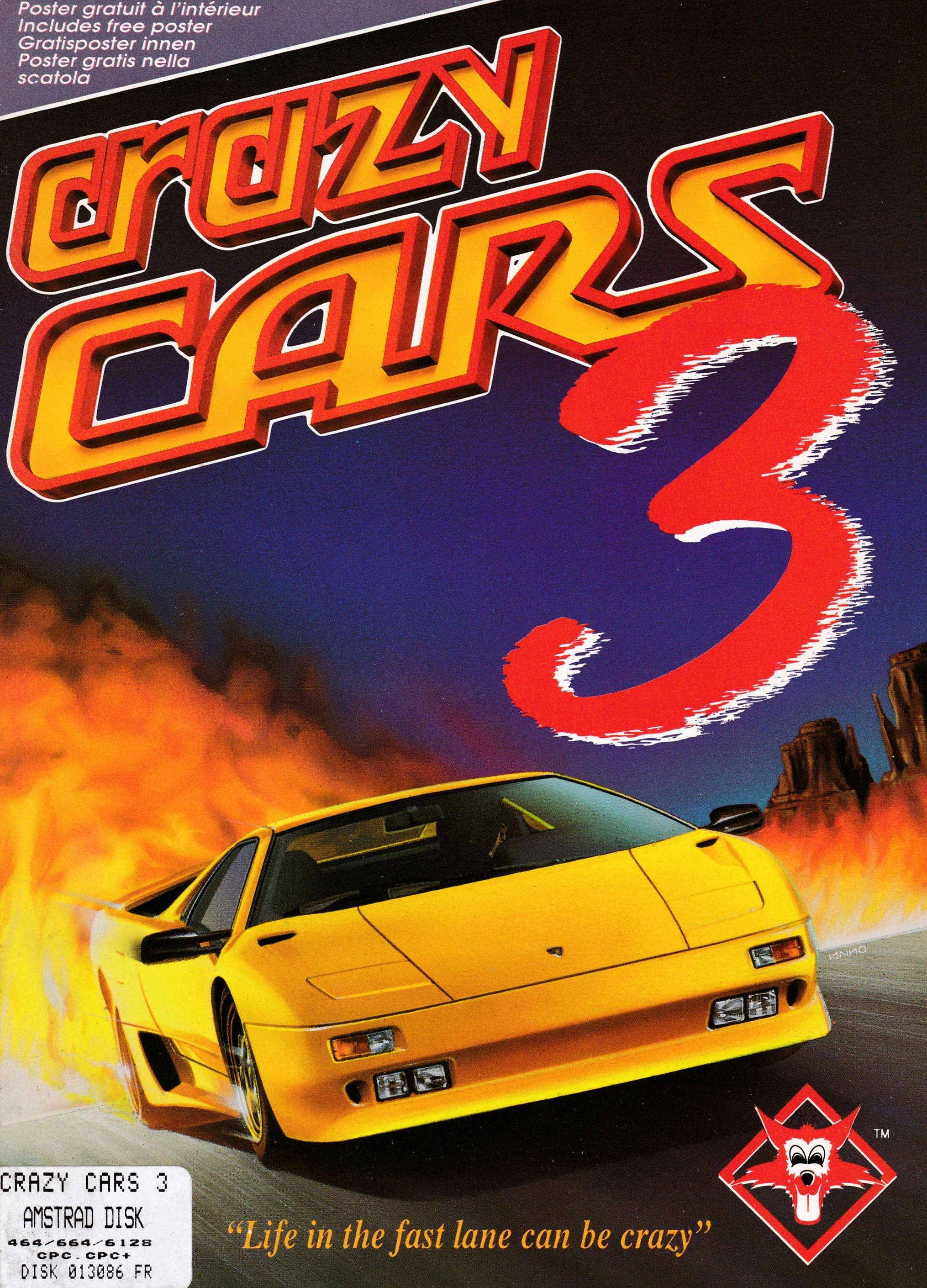 cover of the Amstrad CPC game Crazy Cars 3  by GameBase CPC