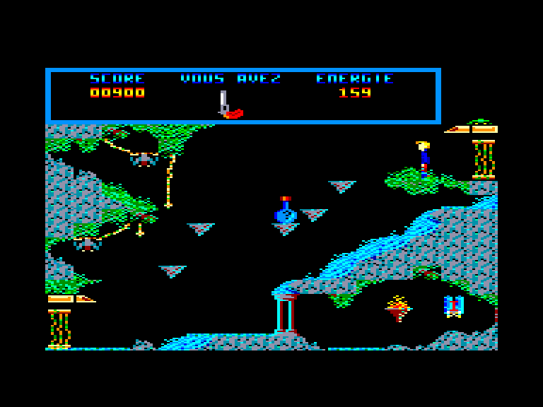 screenshot of the Amstrad CPC game Crépuscule du Naja (le) by GameBase CPC