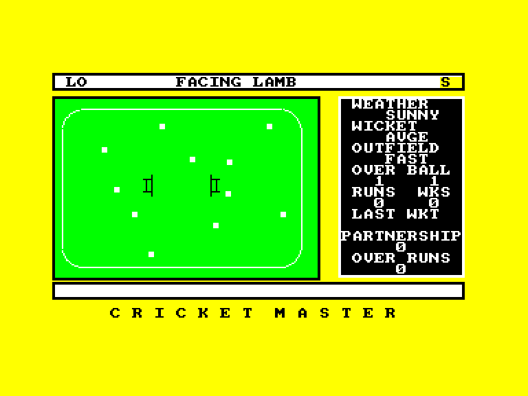 screenshot of the Amstrad CPC game Cricket master by GameBase CPC