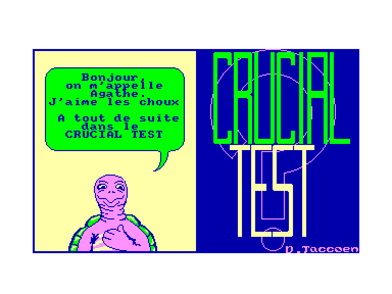 screenshot of the Amstrad CPC game Crucial Test by GameBase CPC