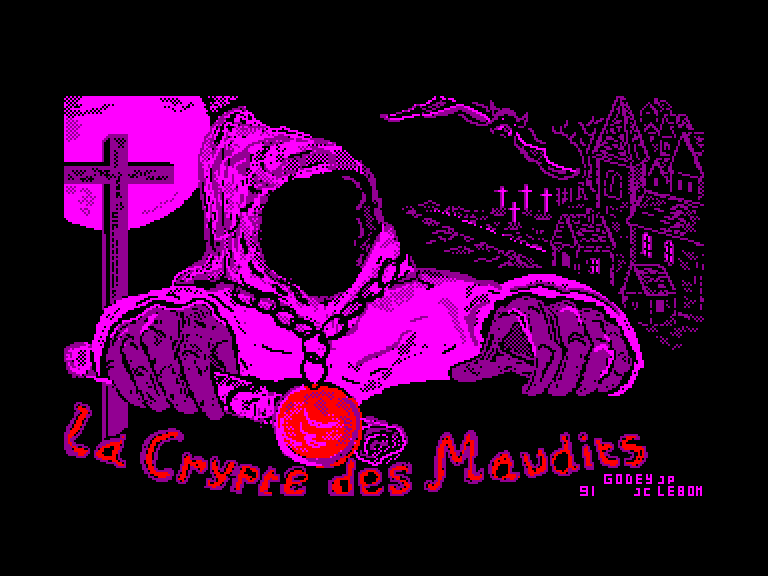 screenshot of the Amstrad CPC game Crypte des Maudits (la) by GameBase CPC