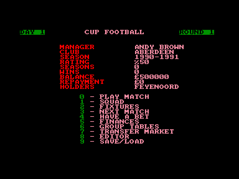 screenshot of the Amstrad CPC game Cup football by GameBase CPC