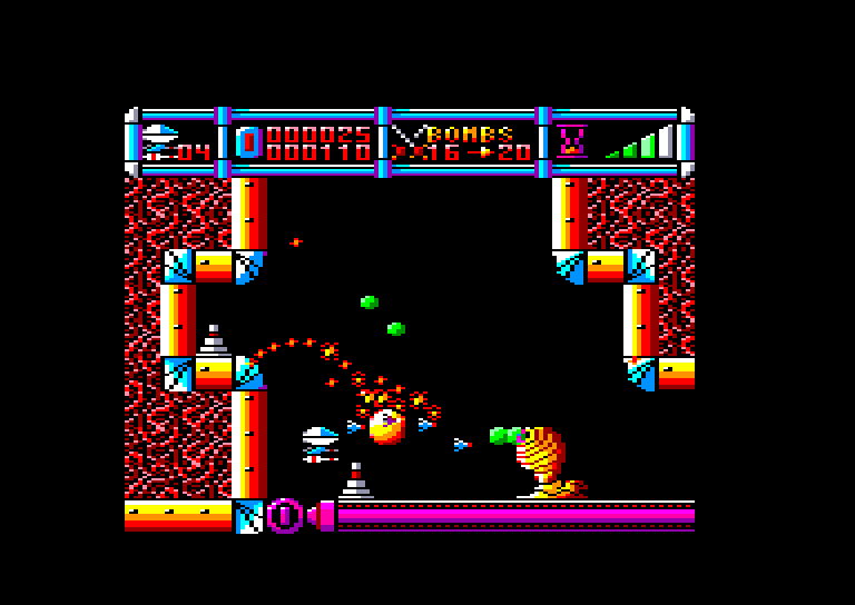screenshot of the Amstrad CPC game Cybernoid by GameBase CPC