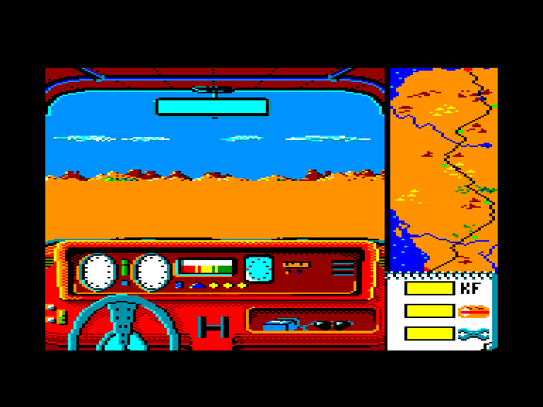 screenshot of the Amstrad CPC game Dakar 4x4 by GameBase CPC