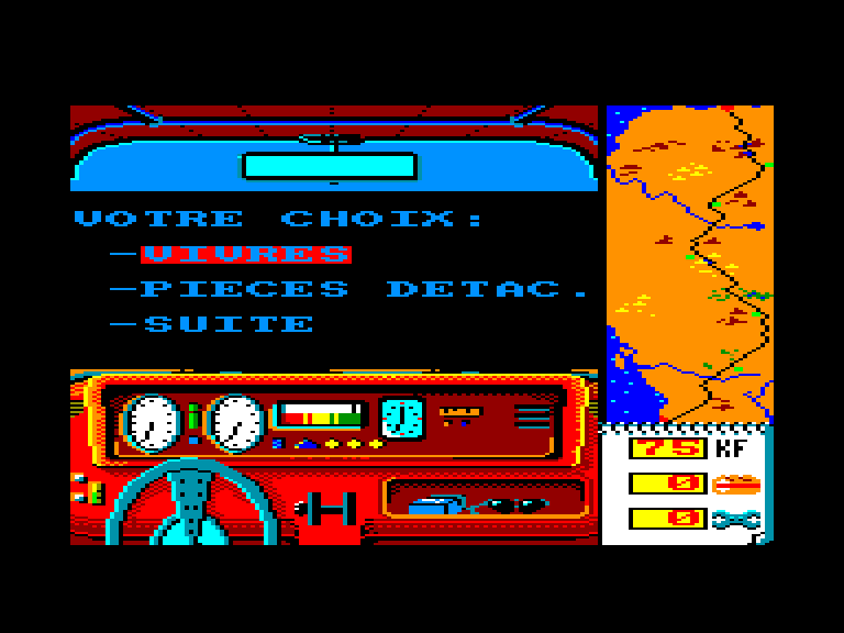 screenshot of the Amstrad CPC game Dakar 4x4 by GameBase CPC