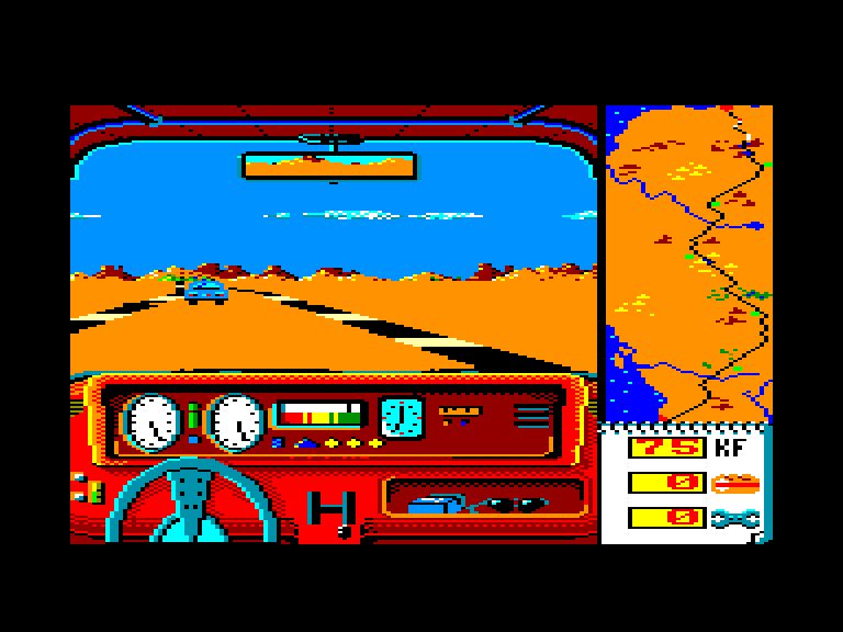 screenshot of the Amstrad CPC game Dakar 4x4 by GameBase CPC