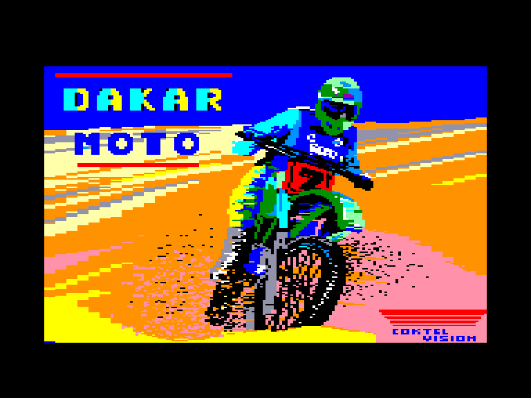 screenshot of the Amstrad CPC game Dakar moto by GameBase CPC