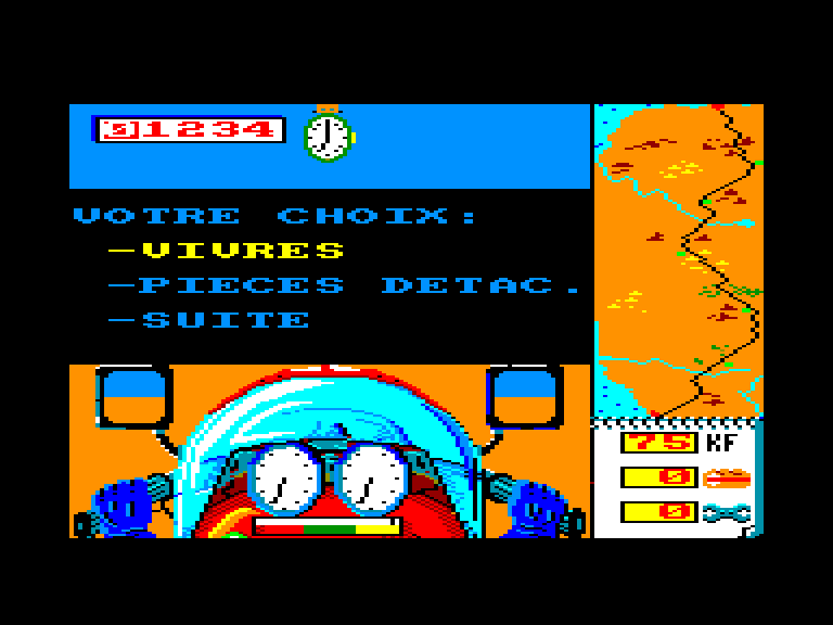 screenshot of the Amstrad CPC game Dakar moto by GameBase CPC