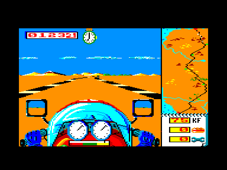 screenshot of the Amstrad CPC game Dakar moto by GameBase CPC