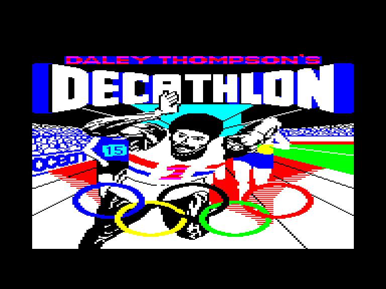 screenshot of the Amstrad CPC game Daley thompson's decathlon