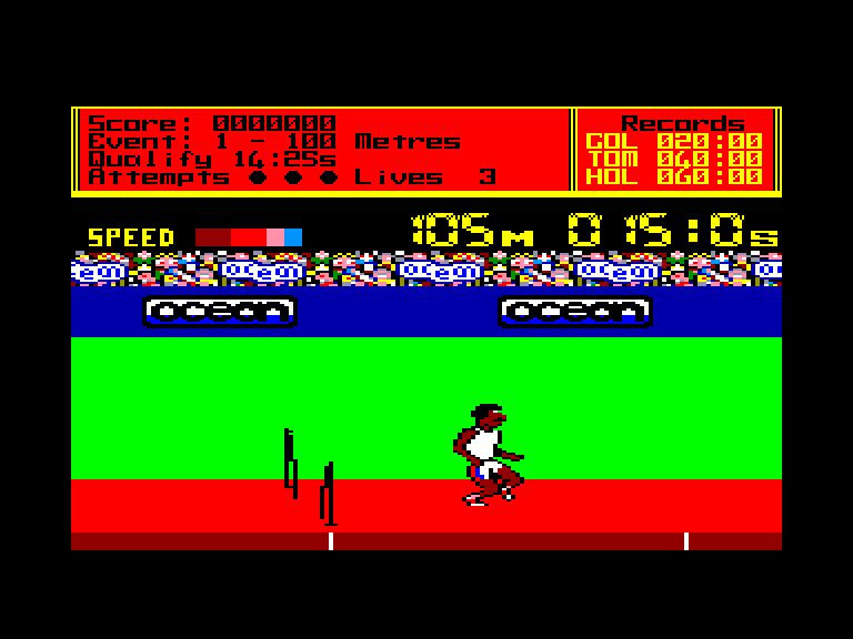 screenshot of the Amstrad CPC game Daley thompson's decathlon by GameBase CPC