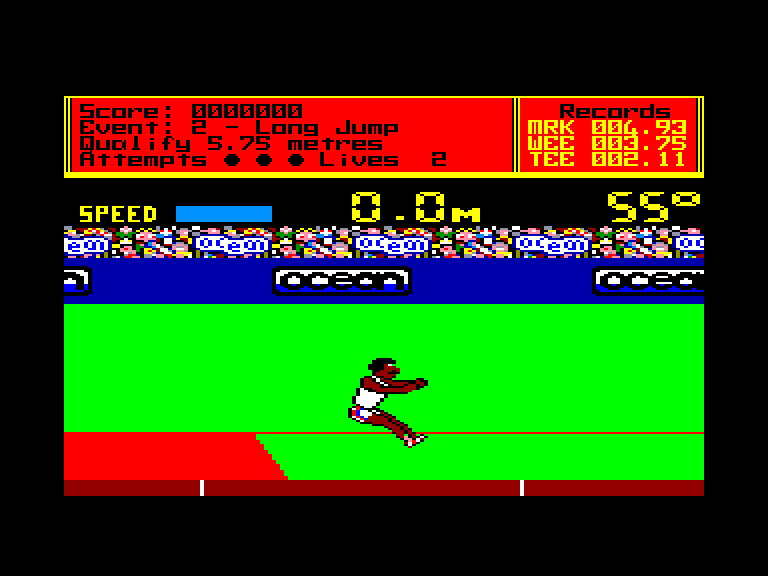 screenshot of the Amstrad CPC game Daley thompson's decathlon by GameBase CPC
