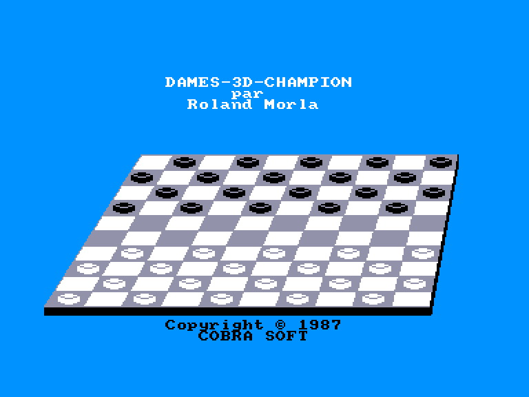 screenshot of the Amstrad CPC game Dames 3D Champion by GameBase CPC