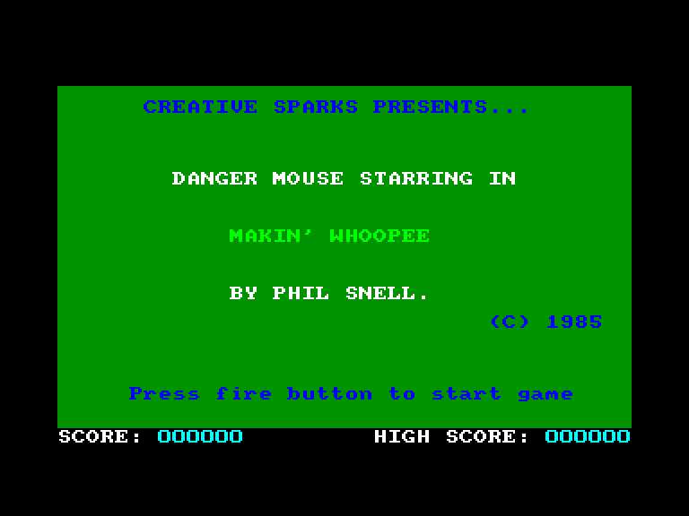 screenshot of the Amstrad CPC game Danger Mouse In Makin' Whoopee by GameBase CPC