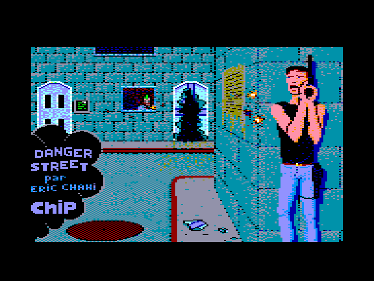 screenshot of the Amstrad CPC game Danger street