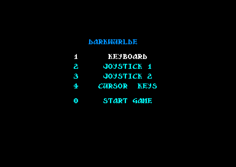 screenshot of the Amstrad CPC game Darkwurlde