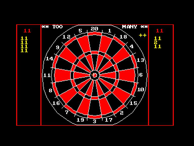 screenshot of the Amstrad CPC game Darts by GameBase CPC