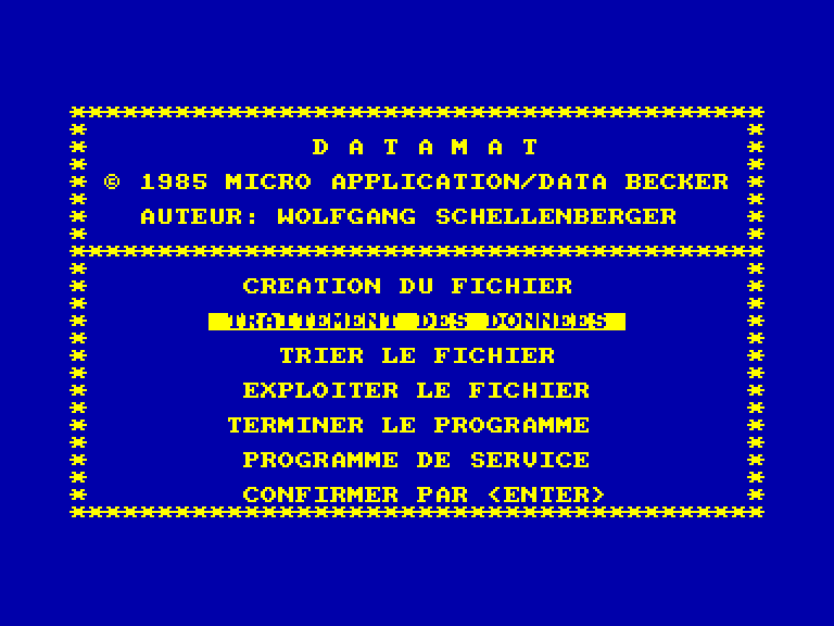 screenshot of the Amstrad CPC game Datamat by GameBase CPC
