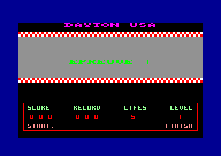 screenshot of the Amstrad CPC game Dayton U.S.A. by GameBase CPC