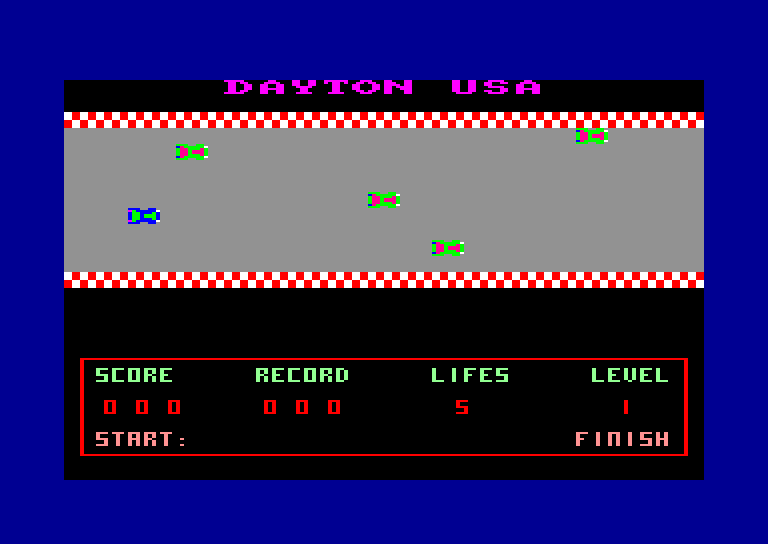 screenshot of the Amstrad CPC game Dayton U.S.A. by GameBase CPC