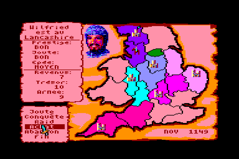 screenshot of the Amstrad CPC game Defender of the Crown by GameBase CPC