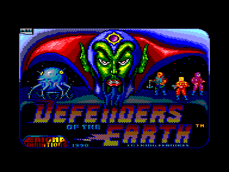 screenshot of the Amstrad CPC game Defenders of the Earth by GameBase CPC