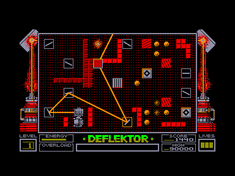screenshot of the Amstrad CPC game Deflektor by GameBase CPC