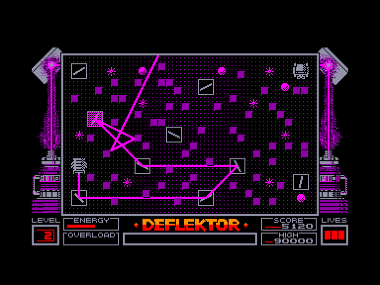 screenshot of the Amstrad CPC game Deflektor by GameBase CPC