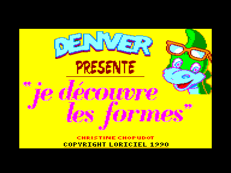screenshot of the Amstrad CPC game Denver - Je decouvre les formes by GameBase CPC