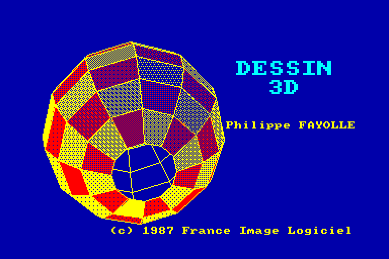 screenshot of the Amstrad CPC game Dessin 3D by GameBase CPC