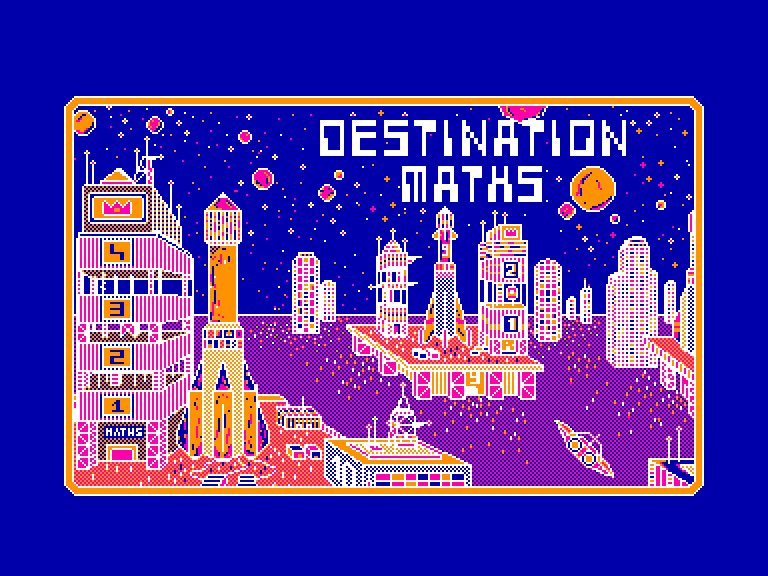 screenshot of the Amstrad CPC game Destination Maths CE1-CE2 by GameBase CPC