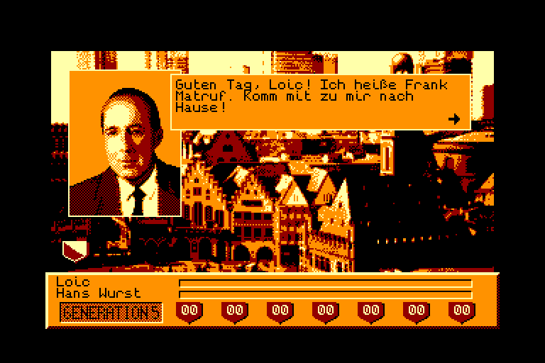 screenshot of the Amstrad CPC game Deutsches Geheimnis by GameBase CPC