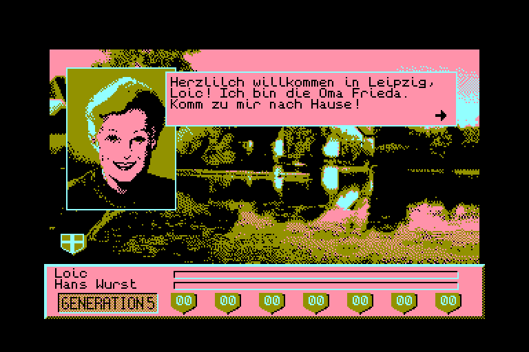 screenshot of the Amstrad CPC game Deutsches Geheimnis by GameBase CPC